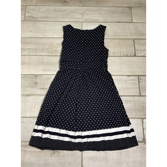 Lands' End Dresses & Skirts - Lands‎ End Black And White Polka Dot Sleeveless Fit Flare Dress Small Tall
